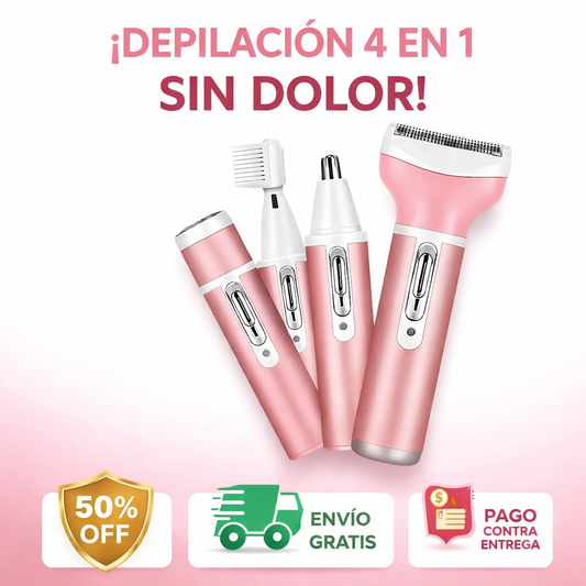 Depiladora Mujer 4 en 1 Recargable – Depilación Completa Sin Dolor